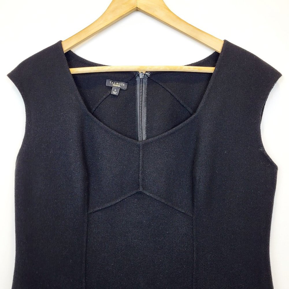 Talbots Black 100% Wool Structured Sheath Dress, Size 8, EUC - Picture 4 of 13